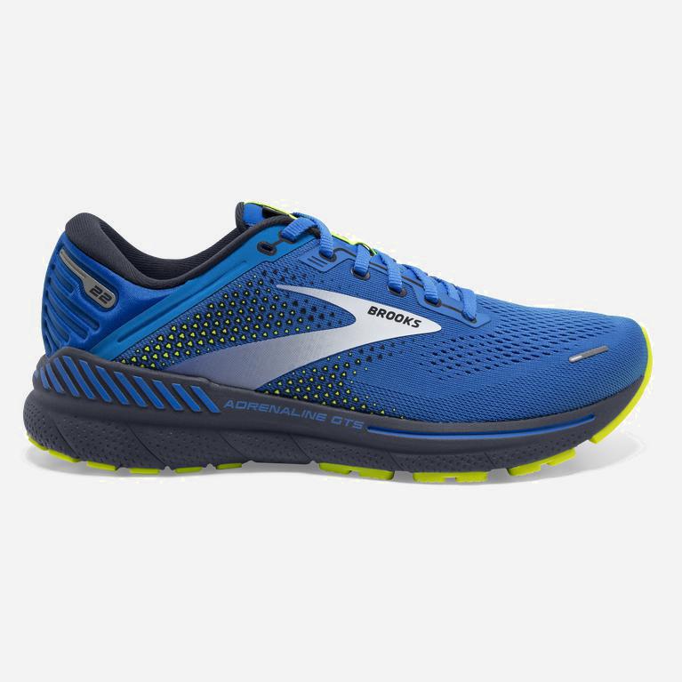 Brooks Adrenaline Gts 22 Mens Supportive Walking Shoes Ireland Blue/India Ink/Nightlife/Green Yellow